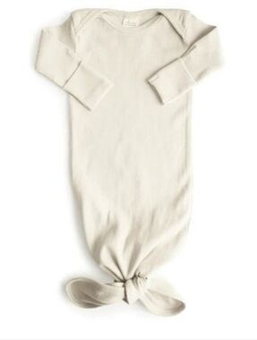 Mushie Knotted Gown 95% Organic Cotton Baby Onesie Pyjama 0-3 Months Infant PJ